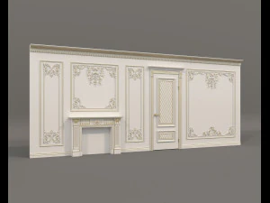 Отделка внутренних стен в европейском стиле 12 3D Модель
