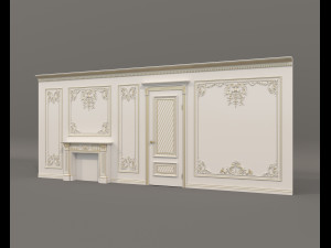European Style Interior Wall Decoration 12 3D Model