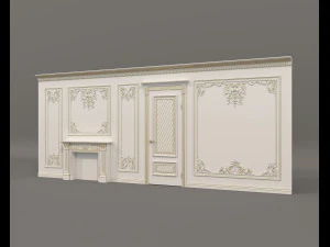 D&eacute;coration murale int&eacute;rieure de style europ&eacute;en 12 Modèle 3D