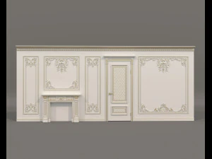 D&eacute;coration murale int&eacute;rieure de style europ&eacute;en 12 Modèle 3D