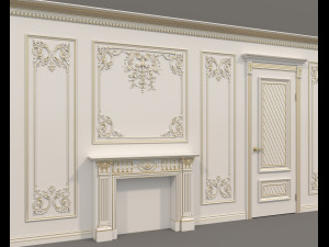 European Style Interior Wall Decoration 12 3D Model