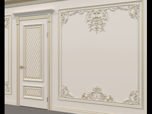 European Style Interior Wall Decoration 12 3D Model