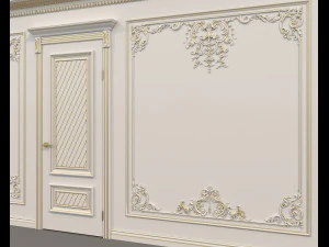 D&eacute;coration murale int&eacute;rieure de style europ&eacute;en 12 Modèle 3D
