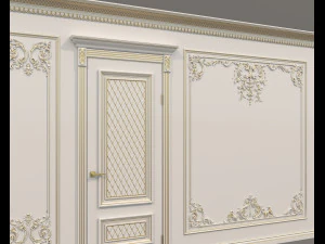 D&eacute;coration murale int&eacute;rieure de style europ&eacute;en 12 Modèle 3D