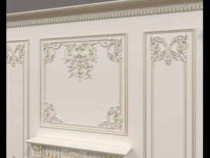 D&eacute;coration murale int&eacute;rieure de style europ&eacute;en 12 Modèle 3D