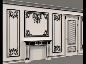 European Style Interior Wall Decoration 12 3D Model