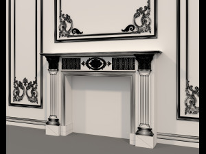 European Style Interior Wall Decoration 12 3D Model