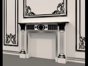 D&eacute;coration murale int&eacute;rieure de style europ&eacute;en 12 Modèle 3D