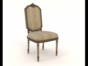 Classic Dining Table and Chairs 25 3D Model