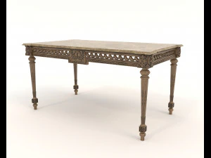 Classic Dining Table and Chairs 25 3D Model