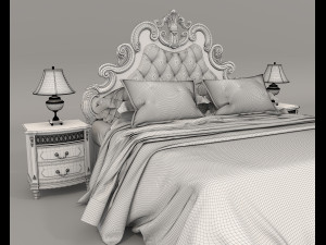 European Style Bed Set 20 3Dモデル