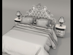 European Style Bed Set 20 3Dモデル