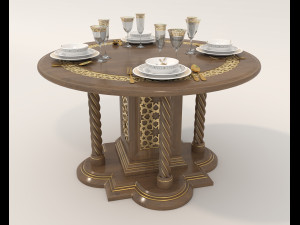 Restaurant Dining Table and Chairs 3 Modèle 3D