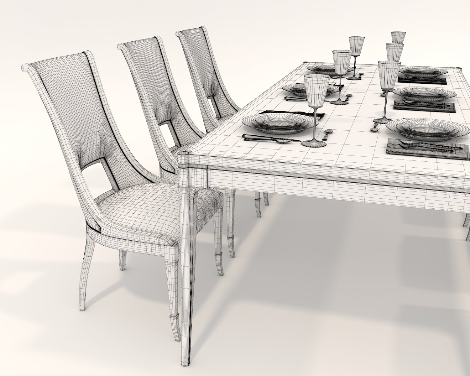 restaurant silverware set 3D Model in Table 3DExport