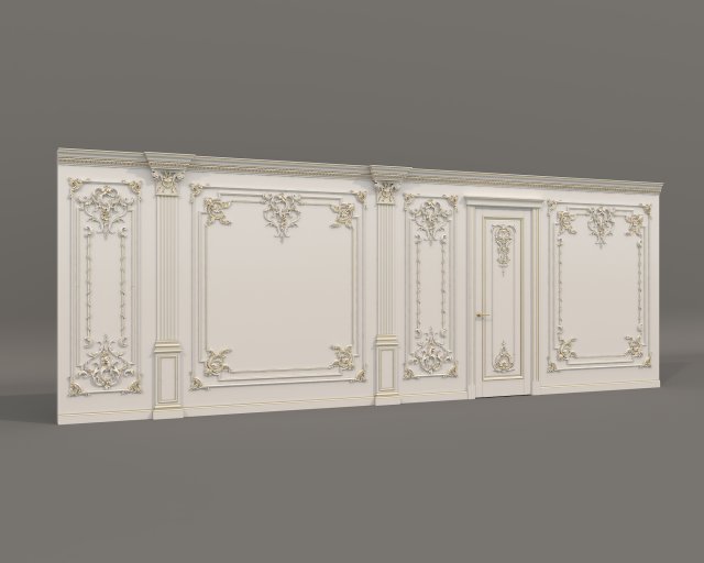 Classic Interior Wall Decoration 20 3D मॉडल .c4d .max .obj .3ds .fbx .stl .blend 