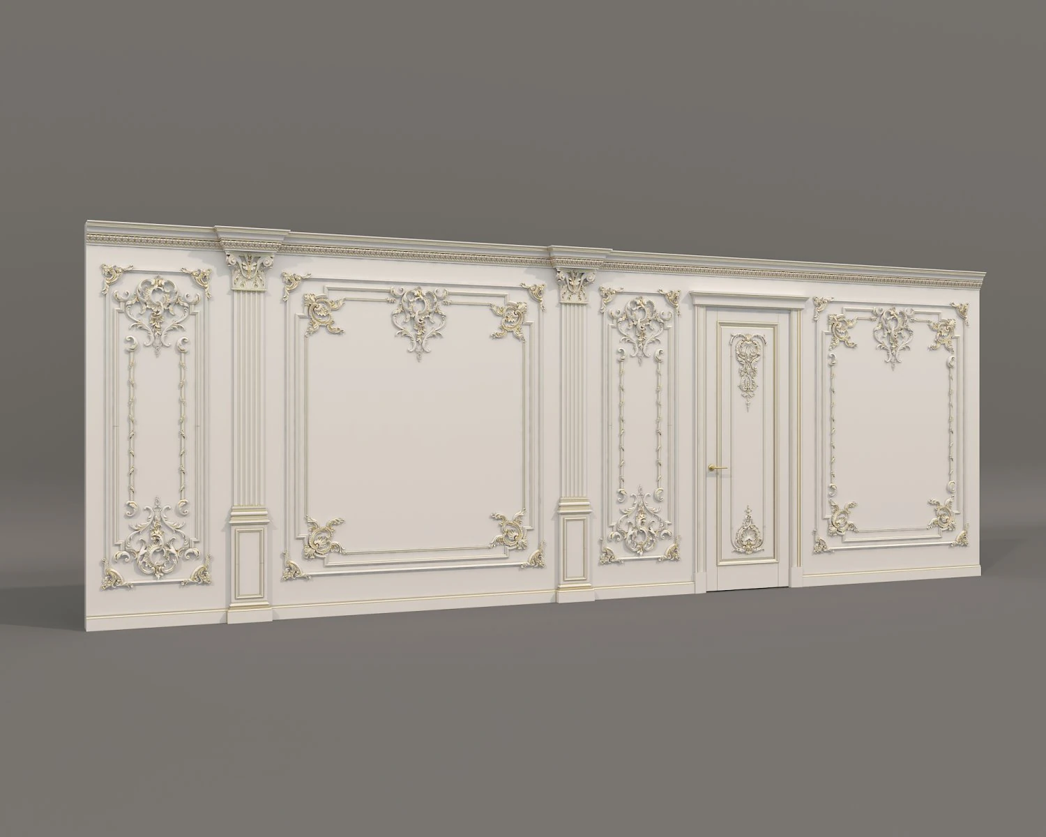 Classic Interior Wall Decoration 20 3D Model .c4d .max .obj .3ds .fbx .stl .blend 