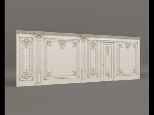 Классическая внутренняя отделка стен 20 3D Модель