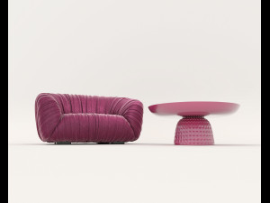 Contemporary Style Coffee Table and Armchair 25 3D मॉडल