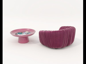 Contemporary Style Coffee Table and Armchair 25 3D मॉडल