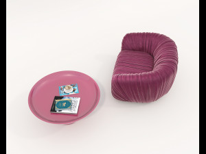 Contemporary Style Coffee Table and Armchair 25 3D मॉडल