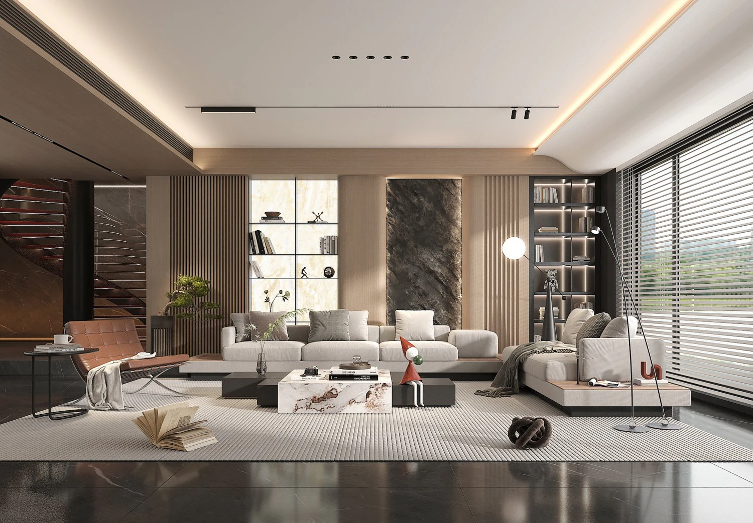 Modern Living Room Scene 8 3D Model .c4d .max .obj .3ds .fbx .stl .blend 