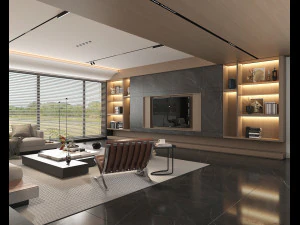 Modern Living Room Scene 8 3D Model