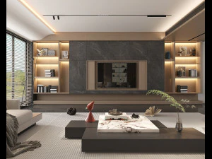 Modern Living Room Scene 8 3D Model