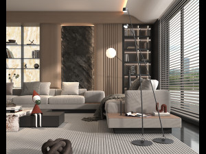 Modern Living Room Scene 8 3D 模型