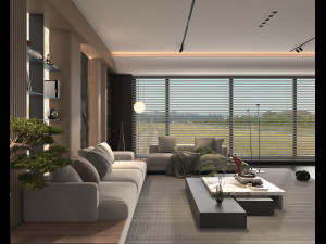 Modern Living Room Scene 8 3D 模型