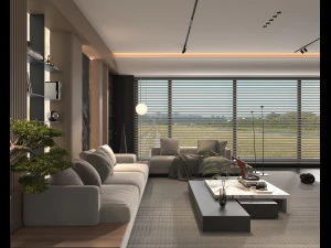 Modern Living Room Scene 8 3D Model