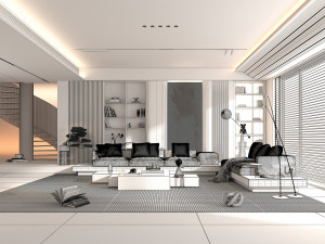 Modern Living Room Scene 8 3D 模型
