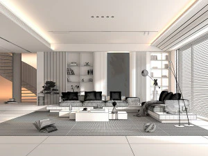 Modern Living Room Scene 8 3D Model