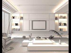 Modern Living Room Scene 8 3D 模型