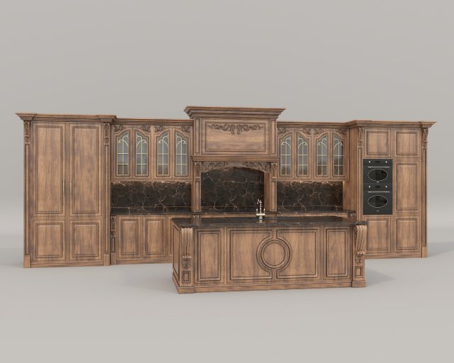 Classic Kitchen 6 Model 3D .c4d .max .obj .3ds .fbx .stl .blend 