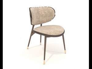 Restaurant Dining Table and Chairs 5 3D 모델