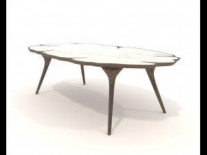 Restaurant Dining Table and Chairs 5 3D 모델