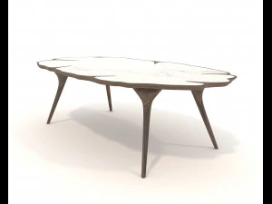 Restaurant Dining Table and Chairs 5 3D Model