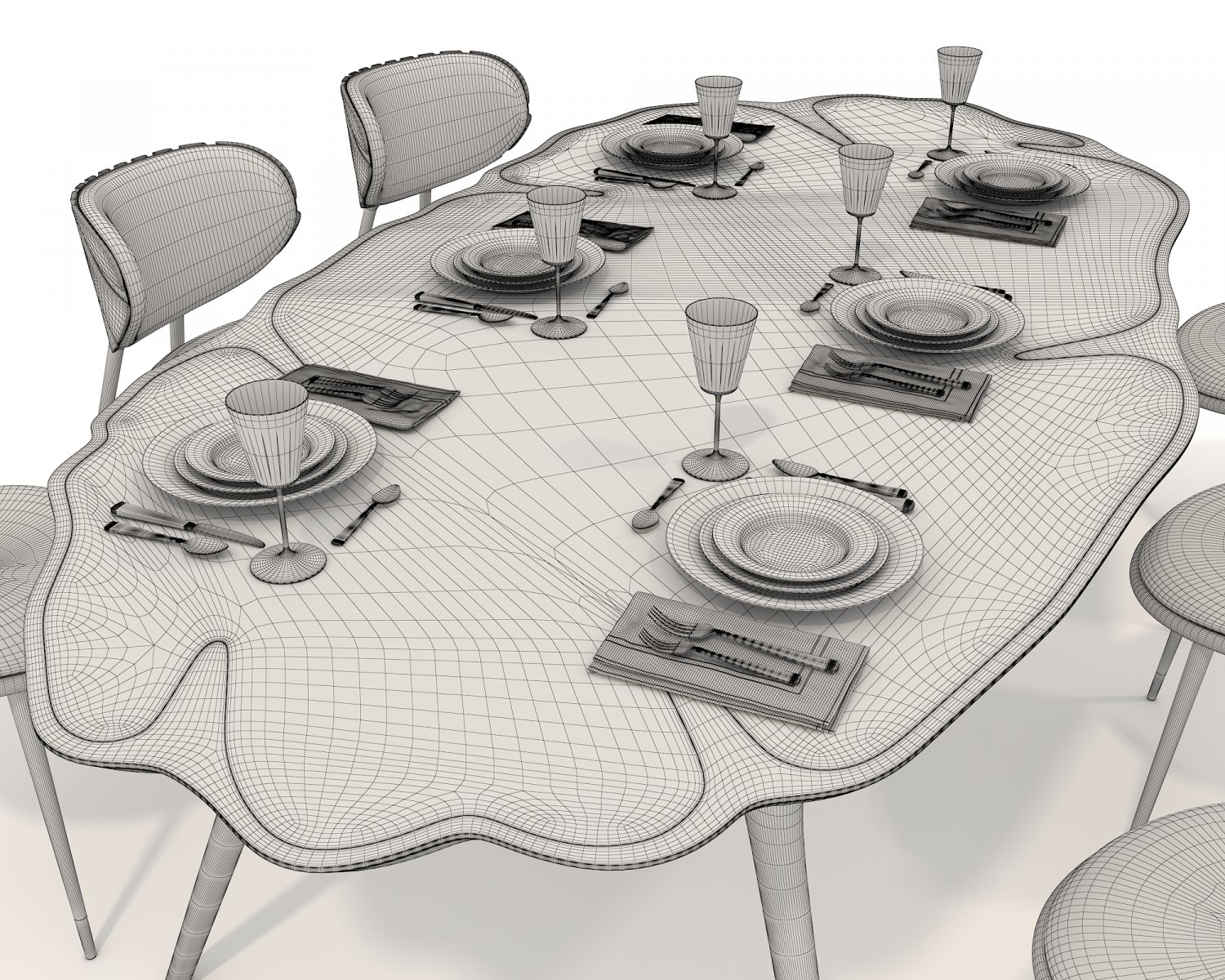 restaurant silverware set 3D Model in Table 3DExport