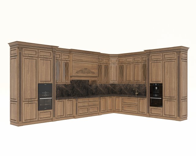 European Style Kitchen 8 Model 3D .c4d .max .obj .3ds .fbx .stl .blend