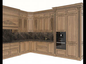 European Style Kitchen 8 3D Model
