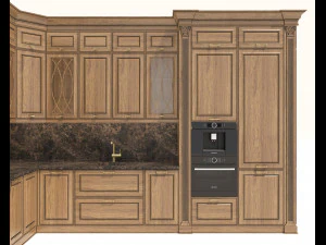 European Style Kitchen 8 3D Model
