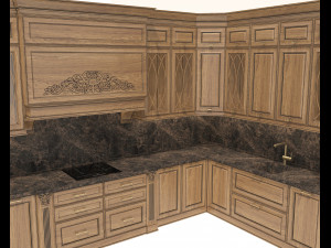 European Style Kitchen 8 Model 3D