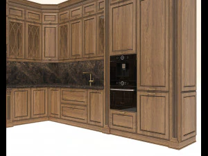 European Style Kitchen 8 3D Model
