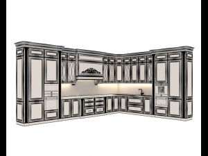 European Style Kitchen 8 Model 3D