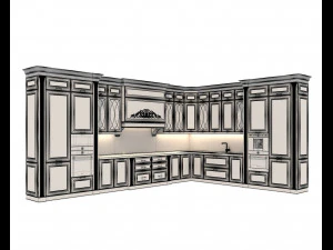 European Style Kitchen 8 3D Model