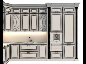 European Style Kitchen 8 3D Model