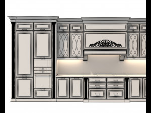 European Style Kitchen 8 Model 3D