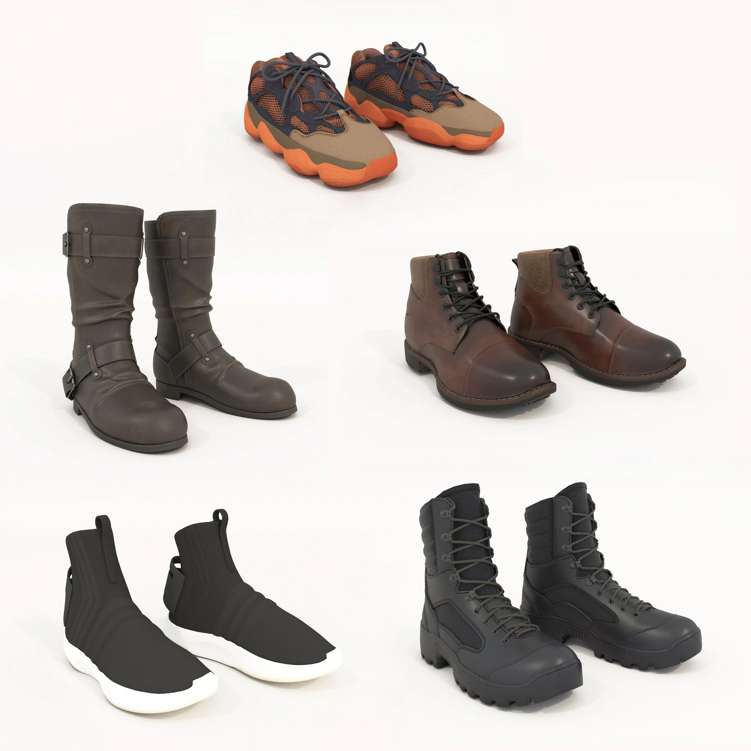 Shoes Collection 13 3D Model .c4d .max .obj .3ds .fbx .stl .blend