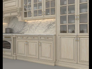 European Style Kitchen 9 3D Model