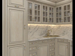 European Style Kitchen 9 3D Model